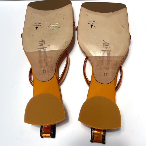MIISTA NWOT Rejjie Metallic Square Toe Sandals in Orange Size 39/8.5 - Picture 13 of 15